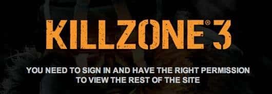 La página del beta de Killzone 3 en linea