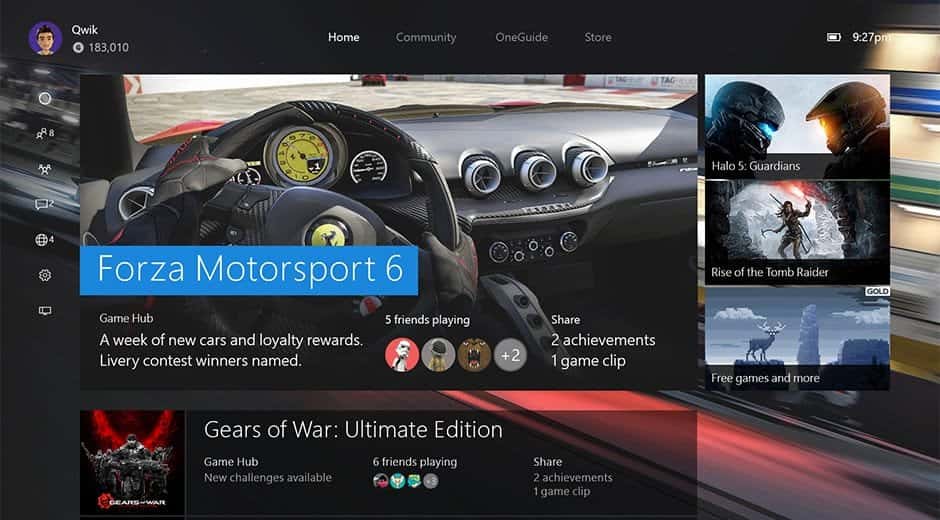A detalle la actualización de Noviembre para el Xbox One