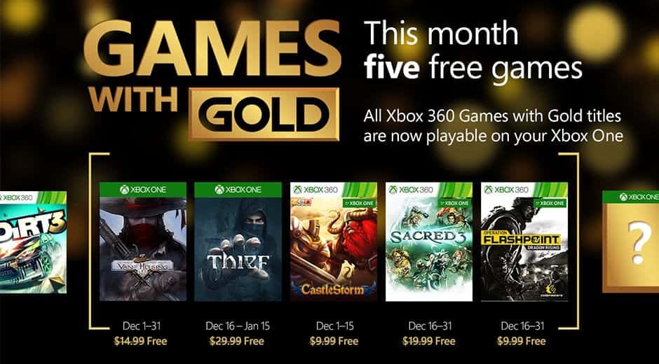 Microsoft da a conocer los juegos gratis para el mes de Diciembre