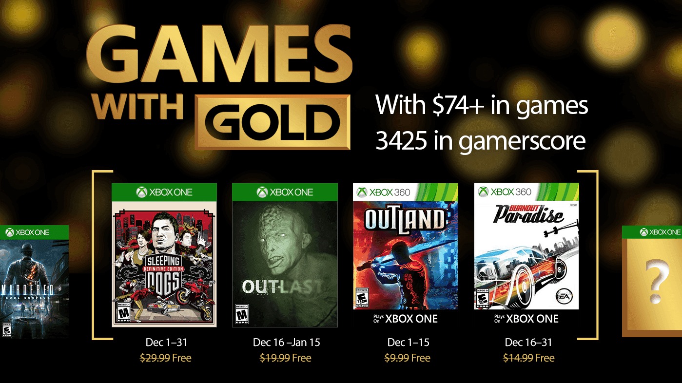 Los juegos gratis para Diciembre de Xbox