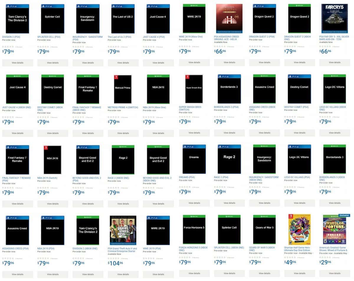 [Rumor] Posible lista de juegos que se anunciarán en este E3 2018 según Walmart Canadá