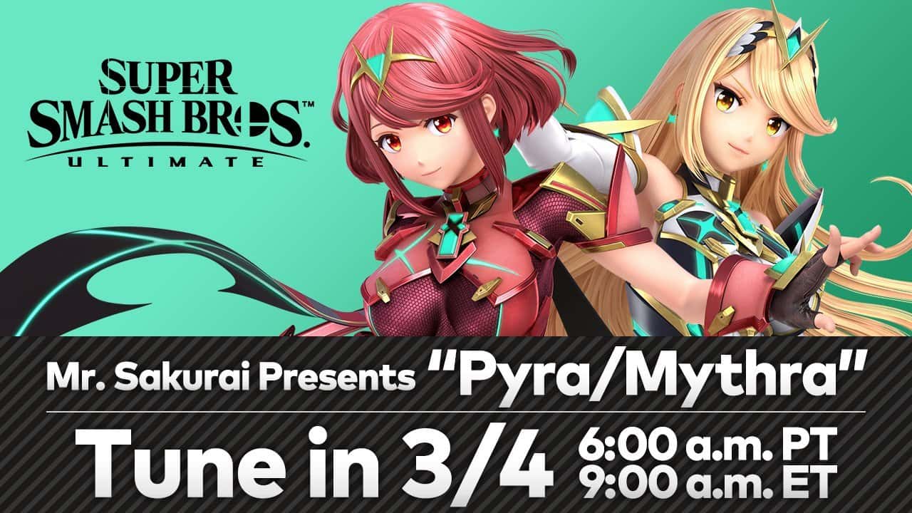 Tendremos presentación de Pyra y Mythra para Super Smash Bros. Ultimate la próxima semana