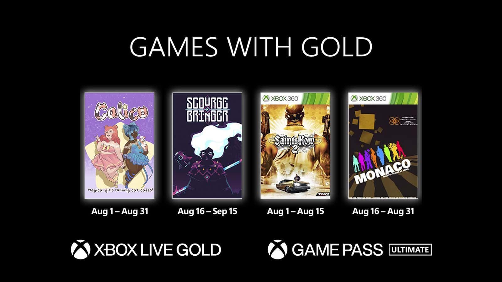 Anunciado los Games with Gold para agosto