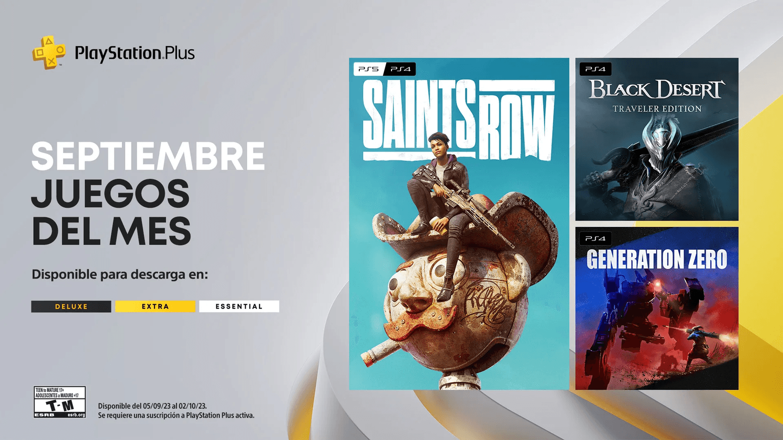 Estos son los juegos mensuales de PlayStation Plus para el mes de septiembre