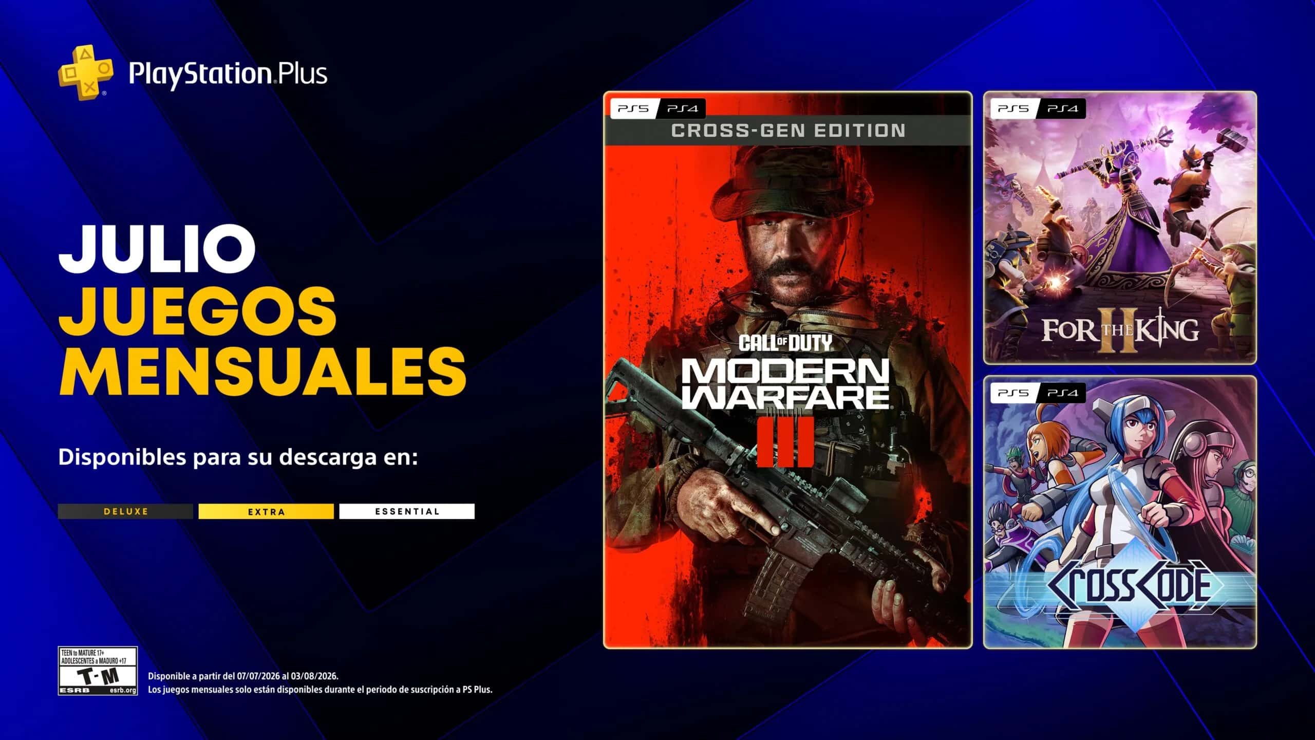 Modern Warfare III encabeza los juegos mensuales de PlayStation Plus