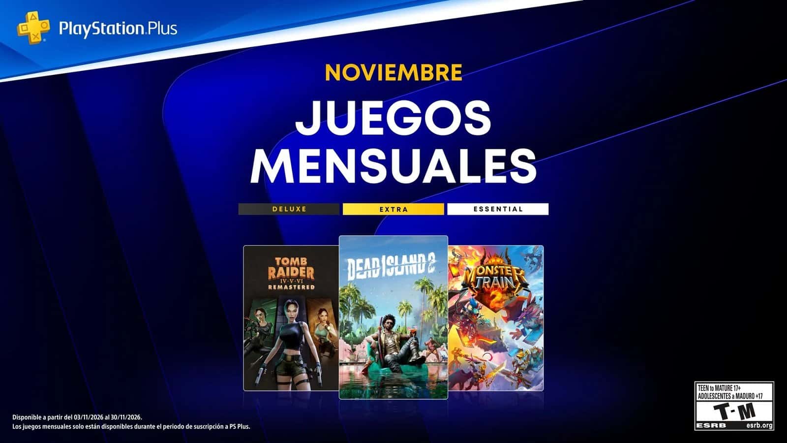 PlayStation Plus revela sus juegos gratis de noviembre de 2026