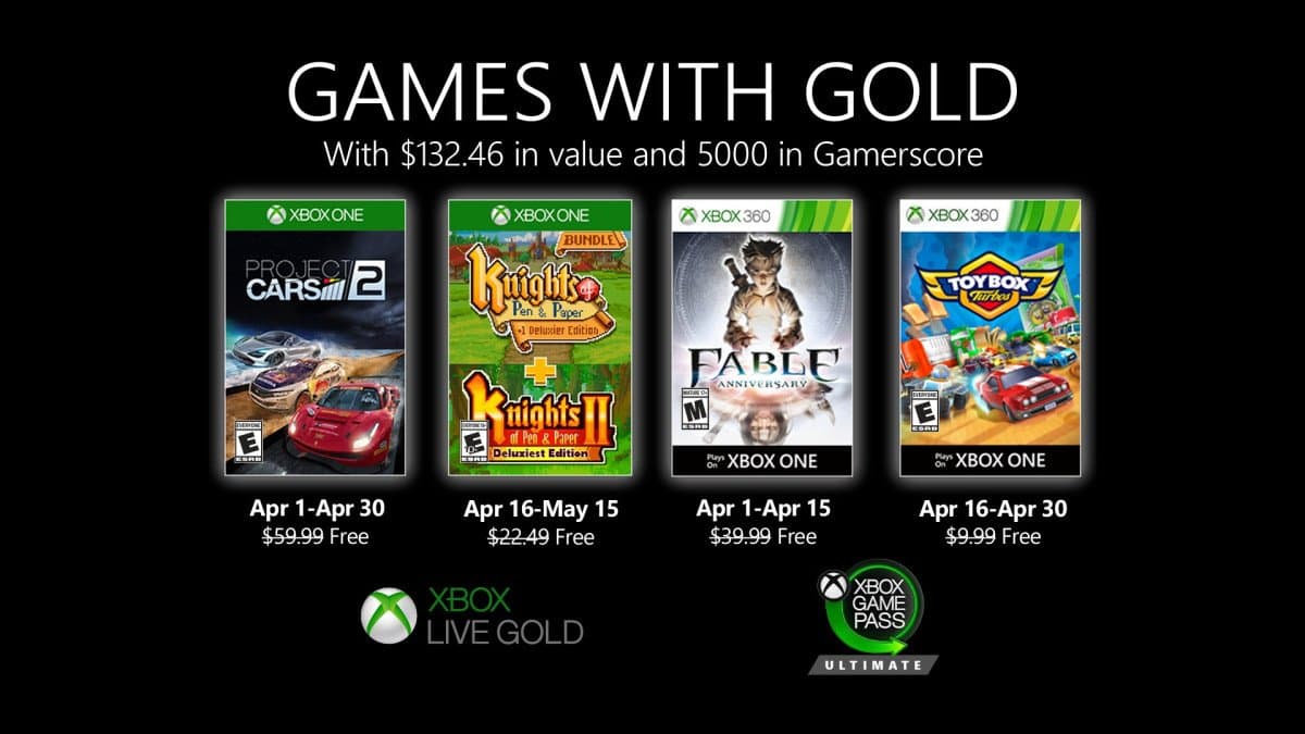 Estos son los Games with Gold para abril