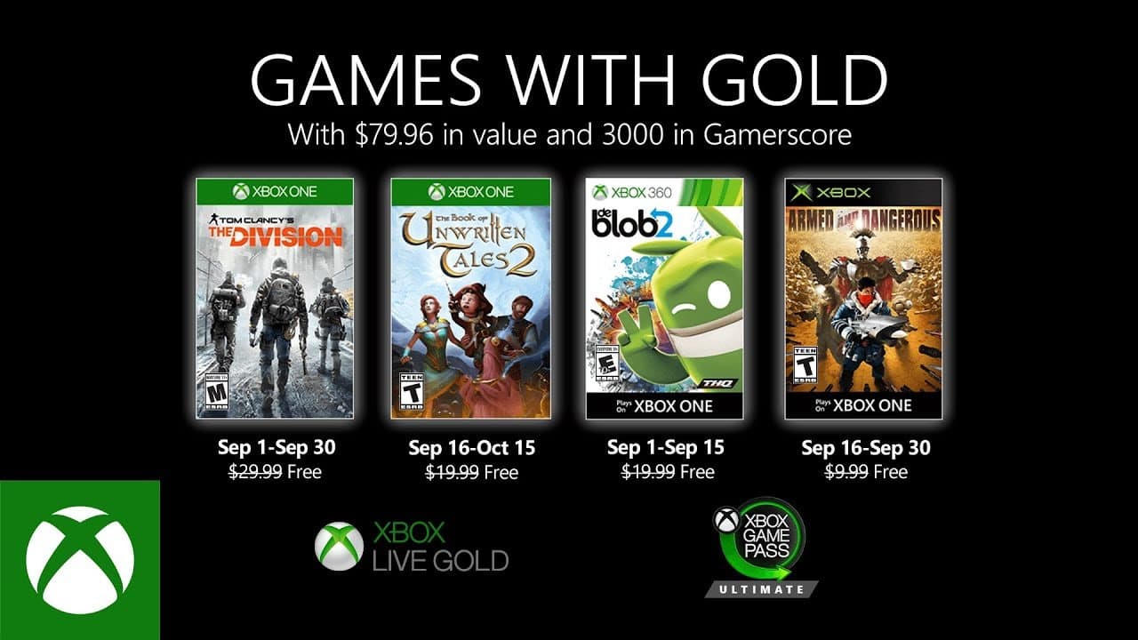 Anunciado los Games with Gold para septiembre 2020