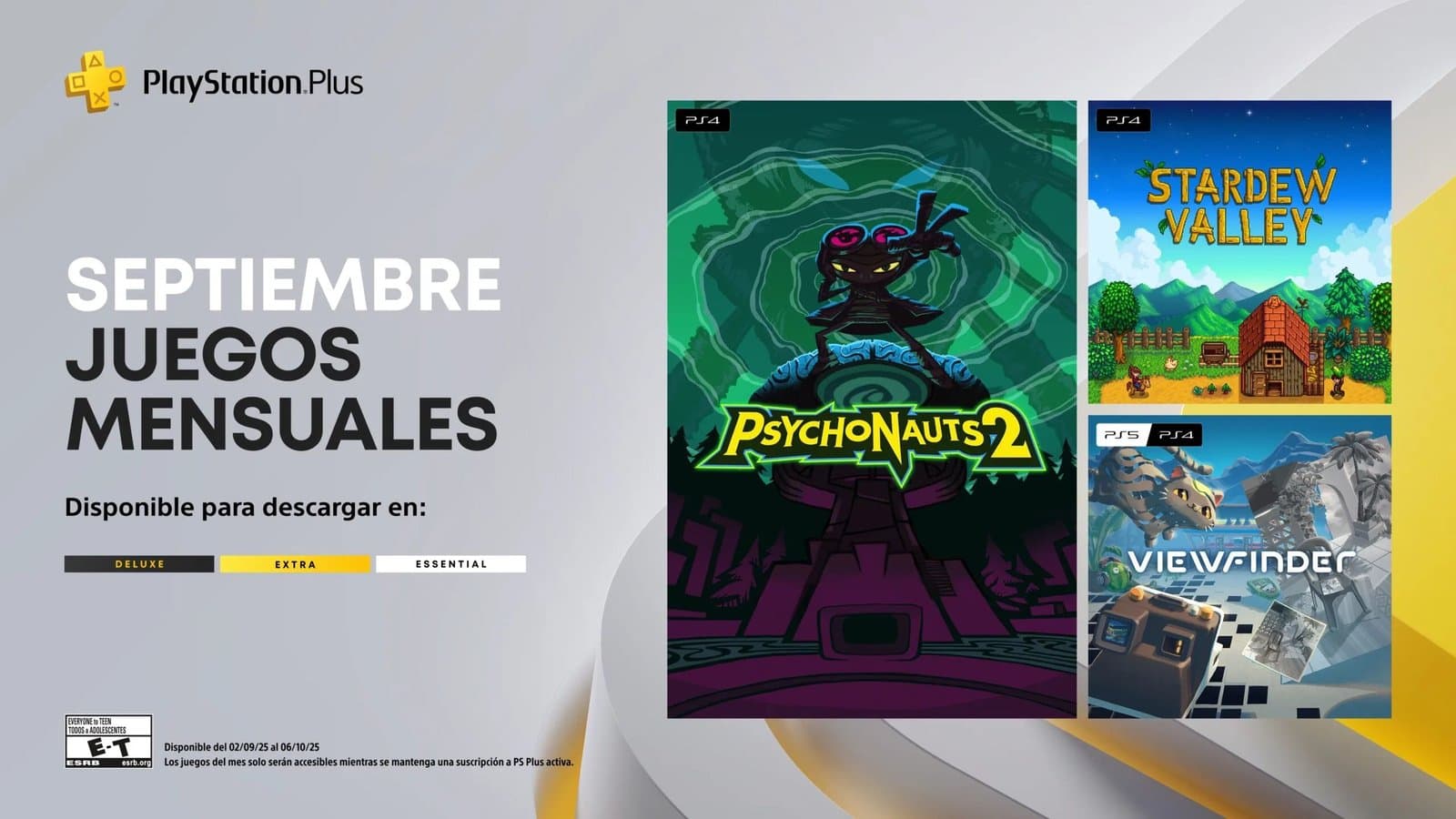 Anunciado los Juegos Mensuales de PlayStation Plus de septiembre